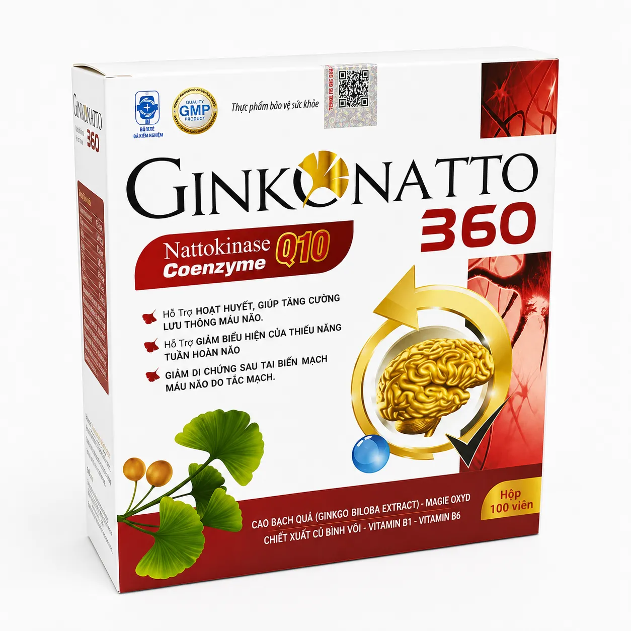 Ginkgo Natto 360 Q10 - đỏ - mẫu 2 hộp