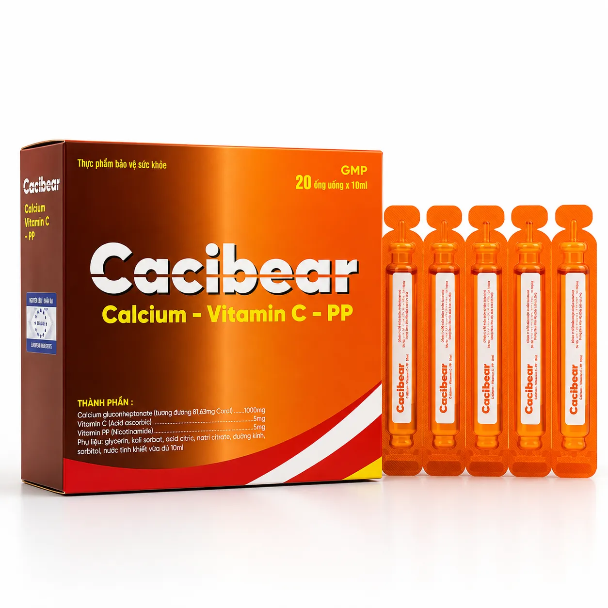 Cacibear ống nhựa - hộp 20 ống